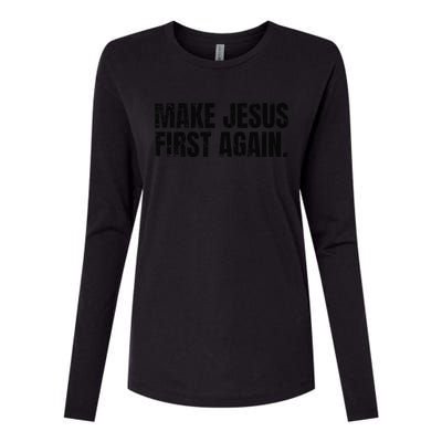 Make Jesus Great Again Christian Faith Message Womens Cotton Relaxed Long Sleeve T-Shirt