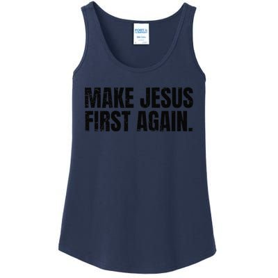 Make Jesus Great Again Christian Faith Message Ladies Essential Tank