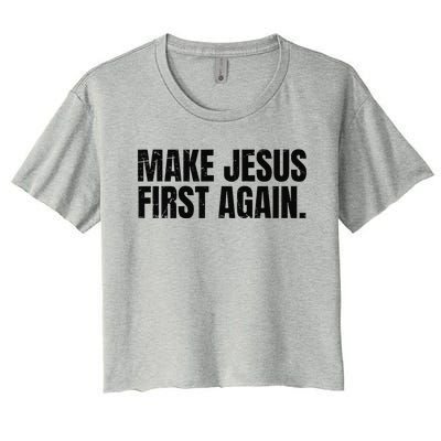 Make Jesus Great Again Christian Faith Message Women's Crop Top Tee