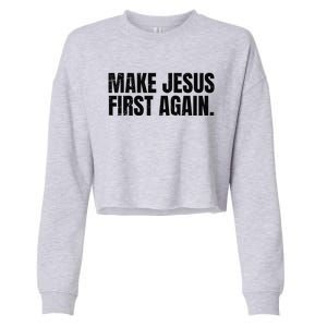 Make Jesus Great Again Christian Faith Message Cropped Pullover Crew