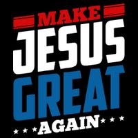 Make Jesus Great Again Red White And Blue Flexfit Unipanel Trucker Cap