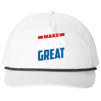 Make Jesus Great Again Red White And Blue Snapback Five-Panel Rope Hat