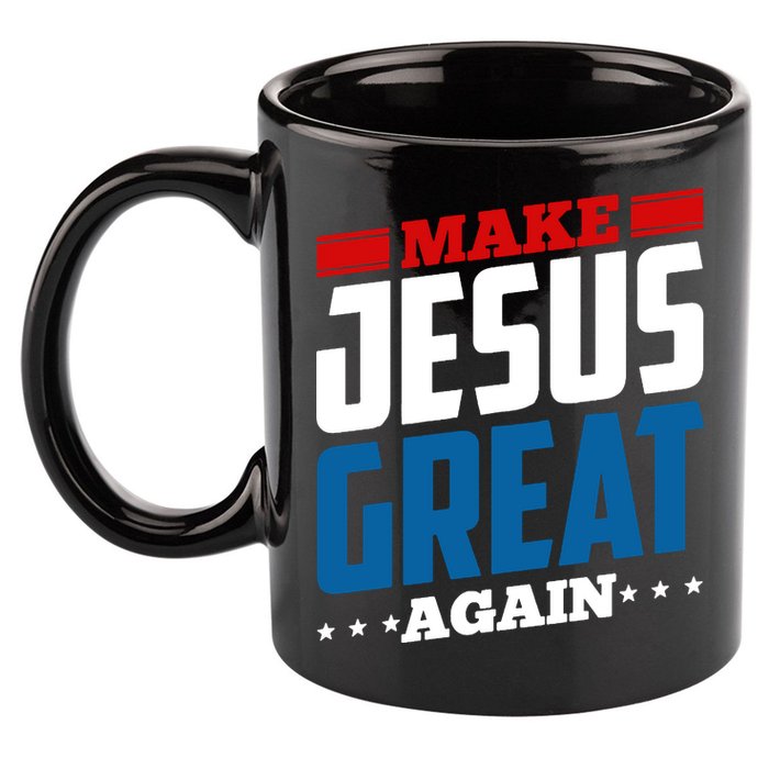 Make Jesus Great Again Red White And Blue 11oz C Handle Ceramic Mug