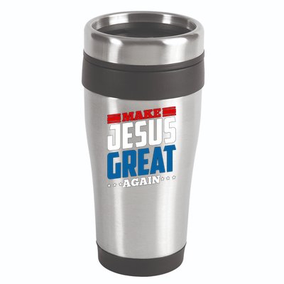 Make Jesus Great Again Red White And Blue 16oz Travel Tumbler