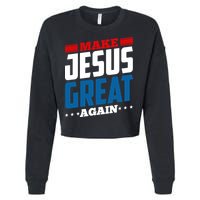 Make Jesus Great Again Red White And Blue Cropped Pullover Crew