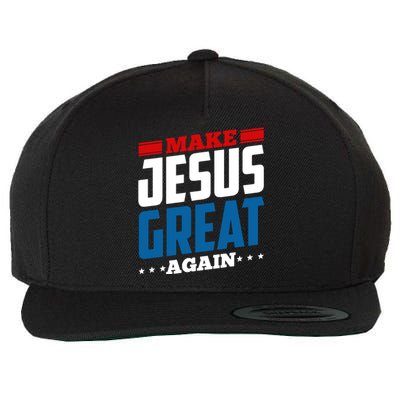 Make Jesus Great Again Red White And Blue Wool Snapback Cap