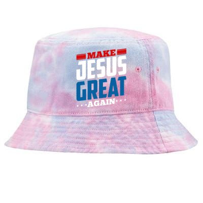 Make Jesus Great Again Red White And Blue Tie-Dyed Bucket Hat