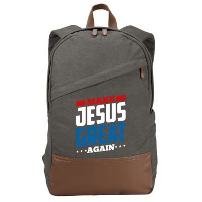Make Jesus Great Again Red White And Blue Cotton Canvas Backpack