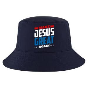 Make Jesus Great Again Red White And Blue Cool Comfort Performance Bucket Hat