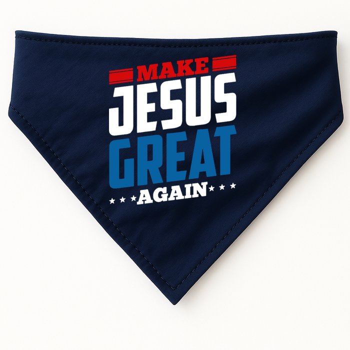 Make Jesus Great Again Red White And Blue USA-Made Doggie Bandana