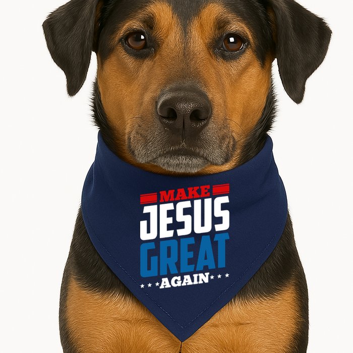 Make Jesus Great Again Red White And Blue USA-Made Doggie Bandana