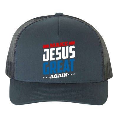 Make Jesus Great Again Red White And Blue Yupoong Adult 5-Panel Trucker Hat