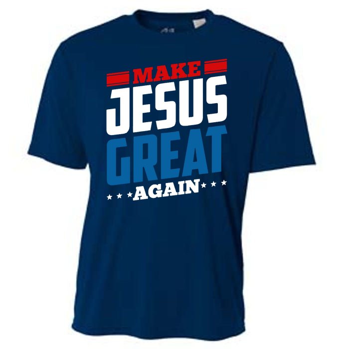 Make Jesus Great Again Red White And Blue Cooling Performance Crew T-Shirt