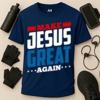 Make Jesus Great Again Red White And Blue Cooling Performance Crew T-Shirt