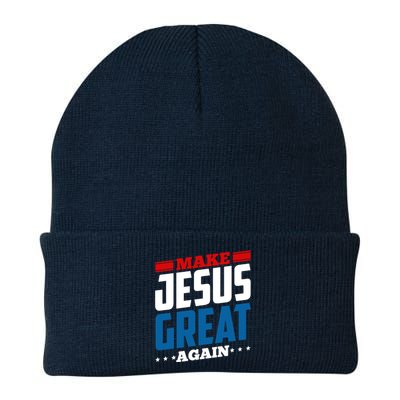 Make Jesus Great Again Red White And Blue Knit Cap Winter Beanie