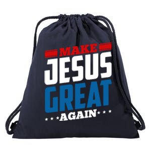 Make Jesus Great Again Red White And Blue Drawstring Bag