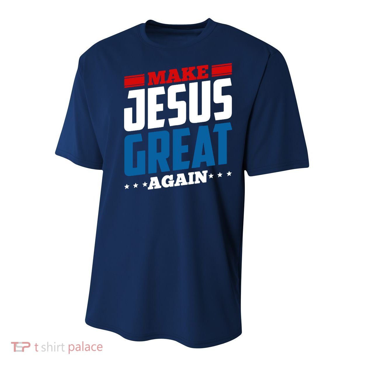 Make Jesus Great Again Red White And Blue Youth Performance Sprint T-Shirt