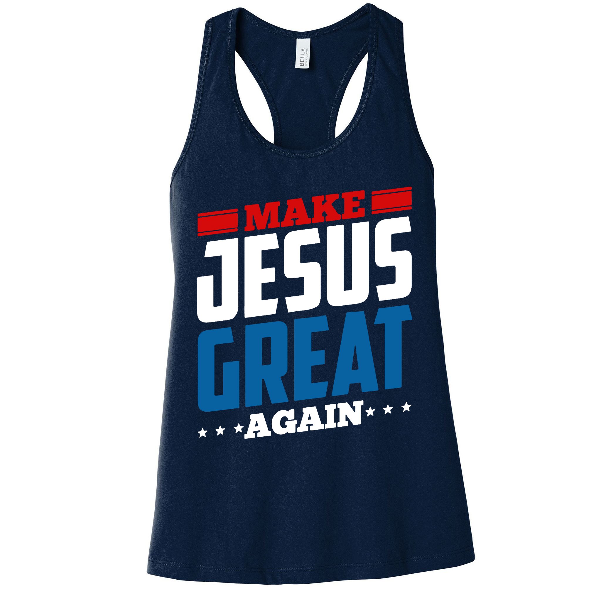 Make Jesus Great Again Red White And Blue Womens Tank Top