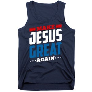 Make Jesus Great Again Red White And Blue Tank Top