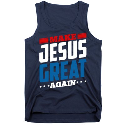 Make Jesus Great Again Red White And Blue Tank Top