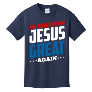 Make Jesus Great Again Red White And Blue Kids T-Shirt