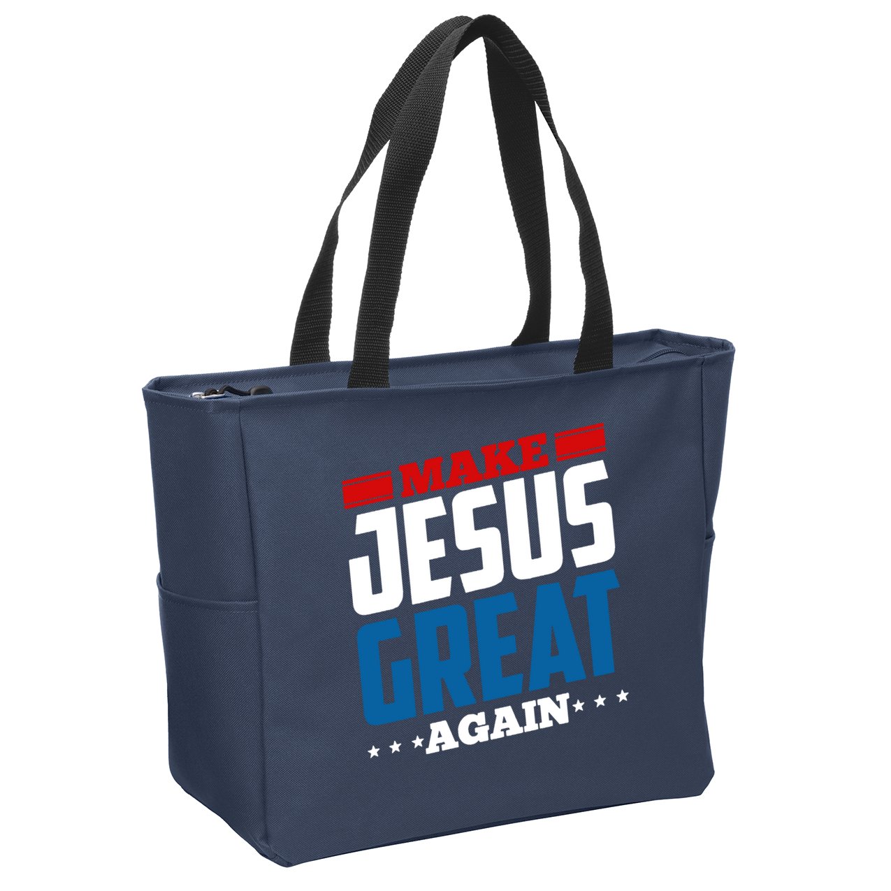 Make Jesus Great Again Red White And Blue Zip Tote Bag