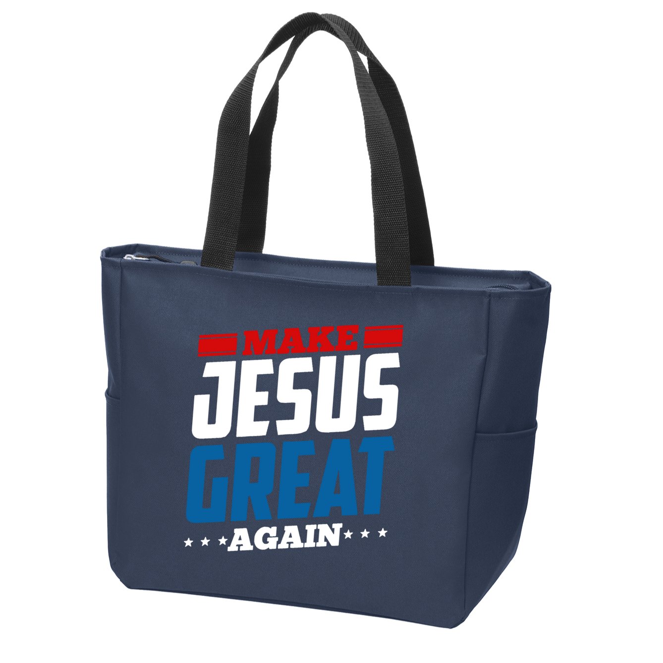 Make Jesus Great Again Red White And Blue Zip Tote Bag