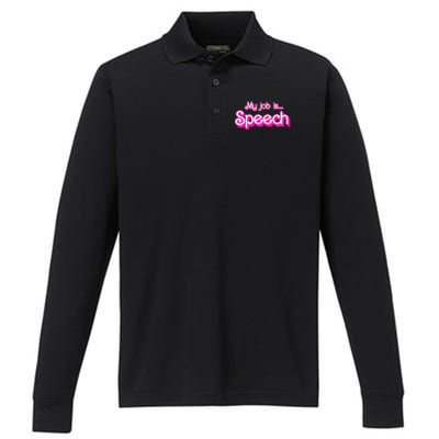 My Job Is Speech Performance Long Sleeve Polo