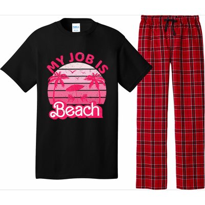 My Job Is Beach Retro Vintage Funny Gift Beach Jobs Pajama Set