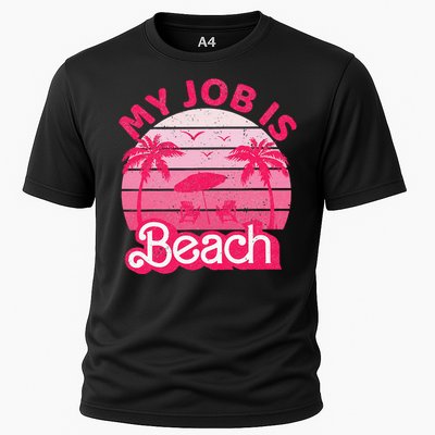 My Job Is Beach Retro Vintage Funny Gift Beach Jobs Cooling Performance Crew T-Shirt