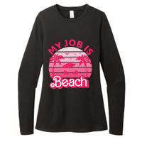 My Job Is Beach Retro Vintage Funny Gift Beach Jobs Womens CVC Long Sleeve Shirt