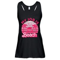 My Job Is Beach Retro Vintage Funny Gift Beach Jobs Ladies Essential Flowy Tank