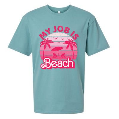 My Job Is Beach Retro Vintage Funny Gift Beach Jobs Sueded Cloud Jersey T-Shirt