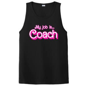 My Job Is Coach Pink Retro Funny Coach Mom PosiCharge Competitor Tank