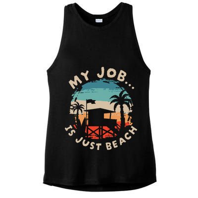 My Job Is The Beach Ladies PosiCharge Tri-Blend Wicking Tank