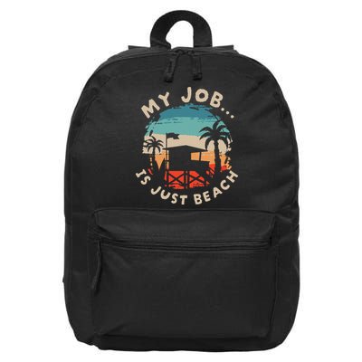 My Job Is The Beach 16 in Basic Backpack