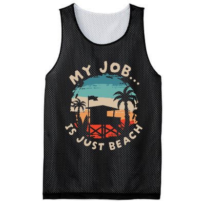 My Job Is The Beach Mesh Reversible Basketball Jersey Tank