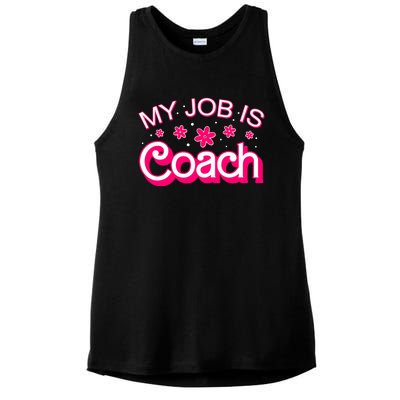 My Job Is Coach Retro Funny Coach Mom Ladies PosiCharge Tri-Blend Wicking Tank