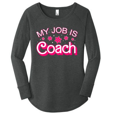 My Job Is Coach Retro Funny Coach Mom Women's Perfect Tri Tunic Long Sleeve Shirt