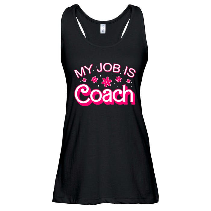 My Job Is Coach Retro Funny Coach Mom Ladies Essential Flowy Tank