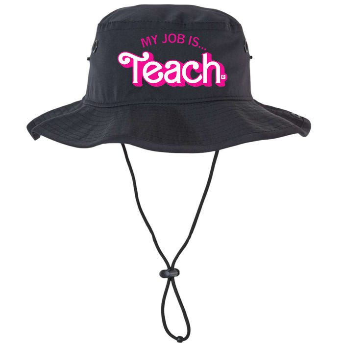 My Job Is Teach Retro Pink Style Teaching School For Teacher Legacy Cool Fit Booney Bucket Hat