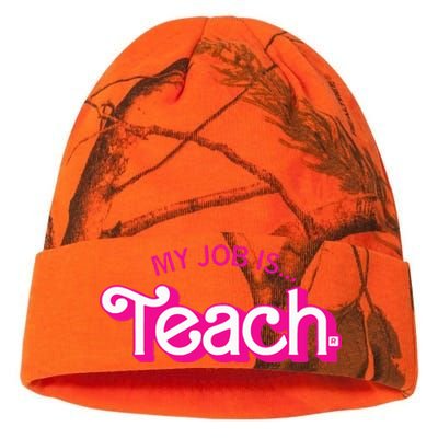 My Job Is Teach Retro Pink Style Teaching School For Teacher Kati Licensed 12" Camo Beanie