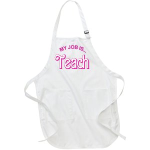 My Job Is Teach Gift For Teacher Full-Length Apron With Pockets