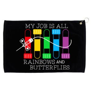 My Job Is All Rainbows & Butterflies Lab Tech Phlebotomist Grommeted Golf Towel