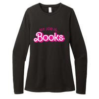 My Job Is Books Retro Pink Style Reading Books Womens CVC Long Sleeve Shirt