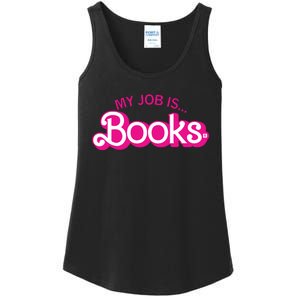 My Job Is Books Retro Pink Style Reading Books Ladies Essential Tank