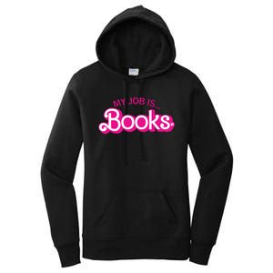 My Job Is Books Retro Pink Style Reading Books Women's Pullover Hoodie