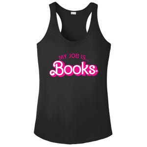 My Job Is Books Retro Pink Style Reading Books Ladies PosiCharge Competitor Racerback Tank