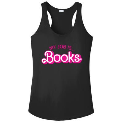 My Job Is Books Retro Pink Style Reading Books Ladies PosiCharge Competitor Racerback Tank