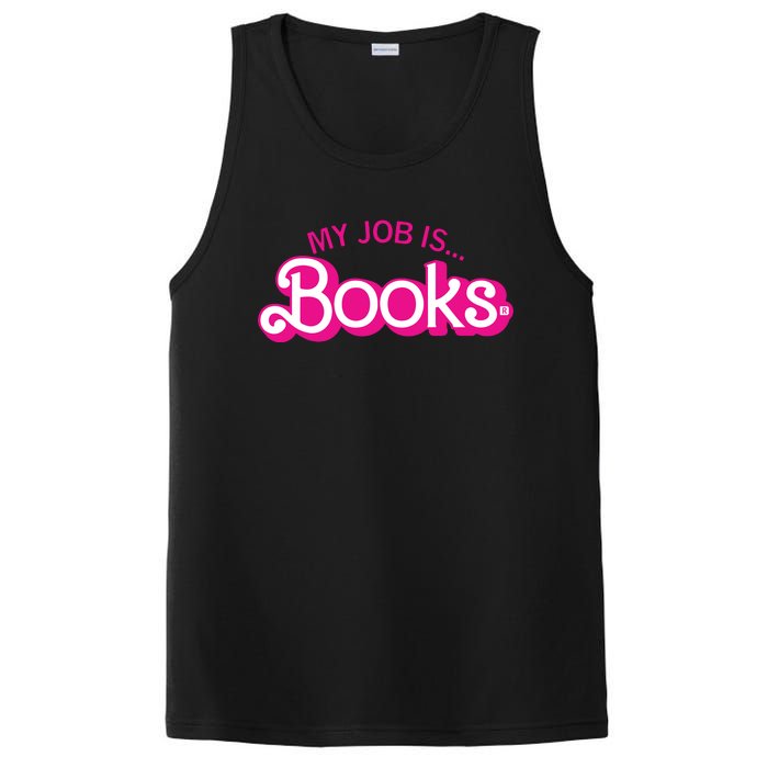 My Job Is Books Retro Pink Style Reading Books PosiCharge Competitor Tank